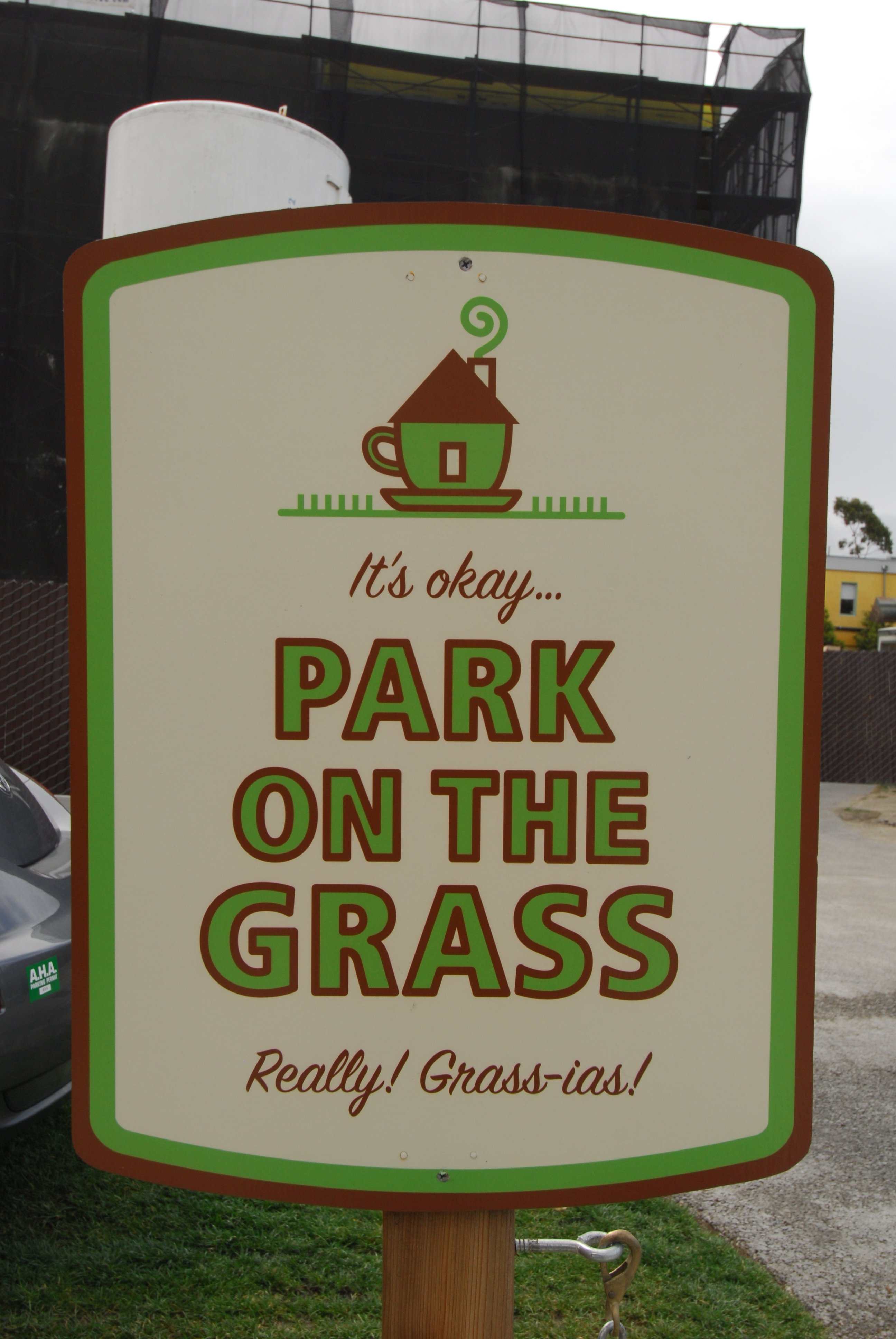 grass parking lot